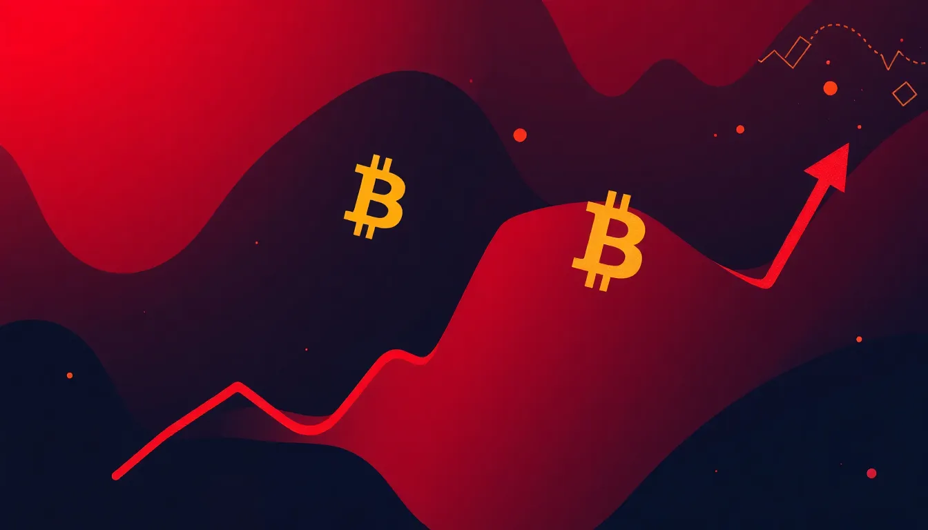 Ilustración conceptual sobre la volatilidad del precio de Bitcoin y la incertidumbre del mercado