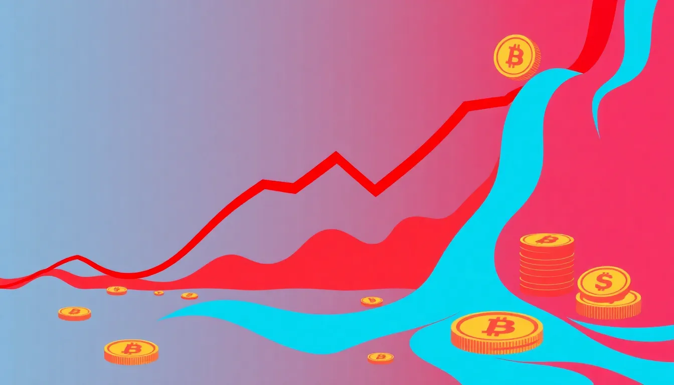 Ilustración conceptual de salidas masivas de capital en ETF de criptomonedas