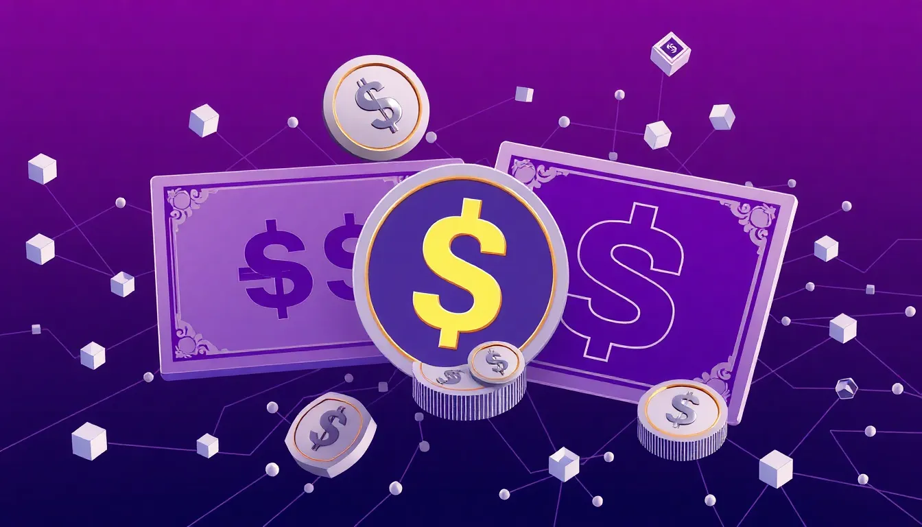 Ilustración conceptual de acciones preferentes con dividendo en criptomonedas
