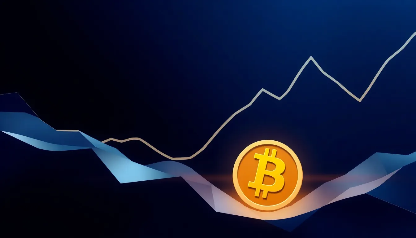 Ilustración conceptual de análisis de suelo de mercado de bitcoin con niveles de precio estabilizándose