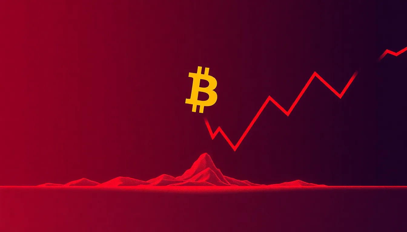 Ilustración conceptual de la caída del precio de Bitcoin y estrategias de protección de traders