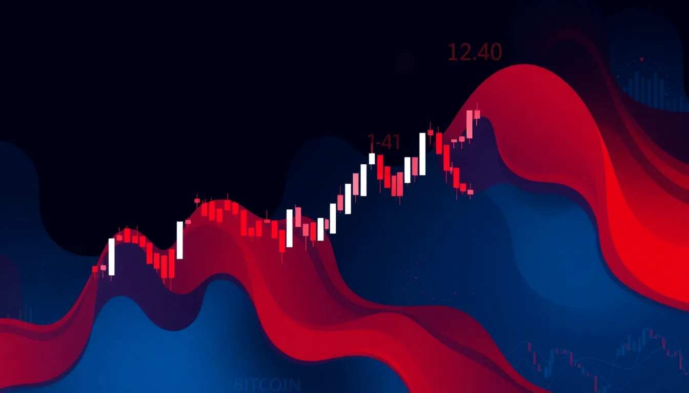 Ilustración conceptual de análisis técnico de bitcoin mostrando condiciones de sobreventa en el mercado