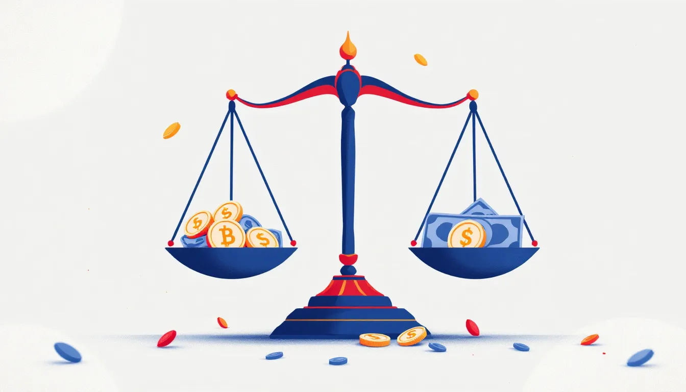 Ilustración conceptual del debate sobre fiscalidad de criptomonedas en el Congreso estadounidense