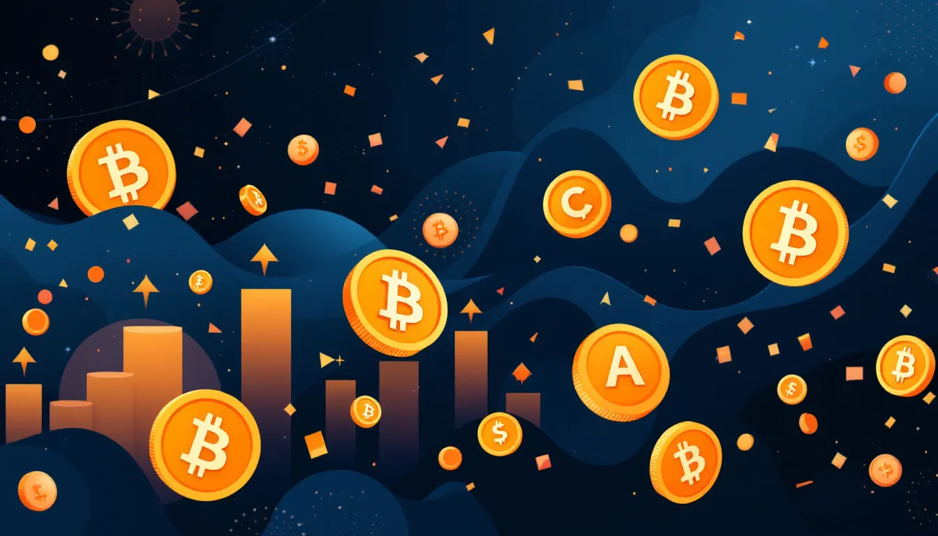 Ilustración abstracta de la dominancia de Bitcoin frente a las altcoins en mercados cripto