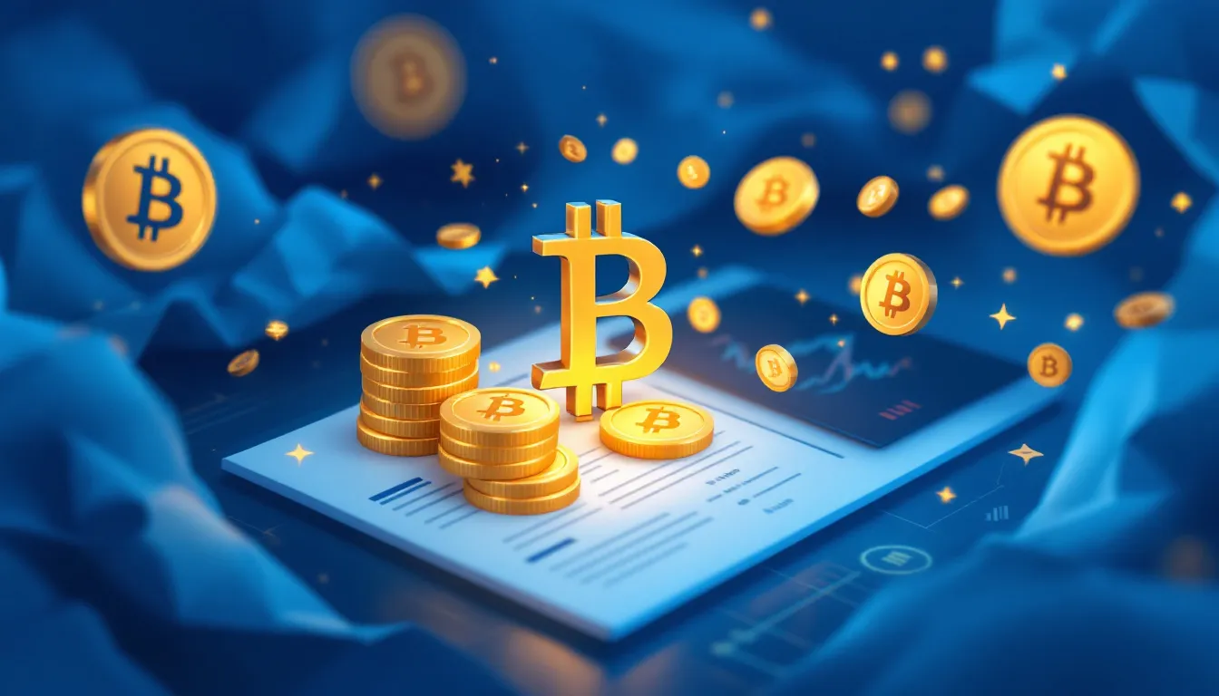 Ilustración conceptual de estrategia de tesorería corporativa con opciones sobre Bitcoin