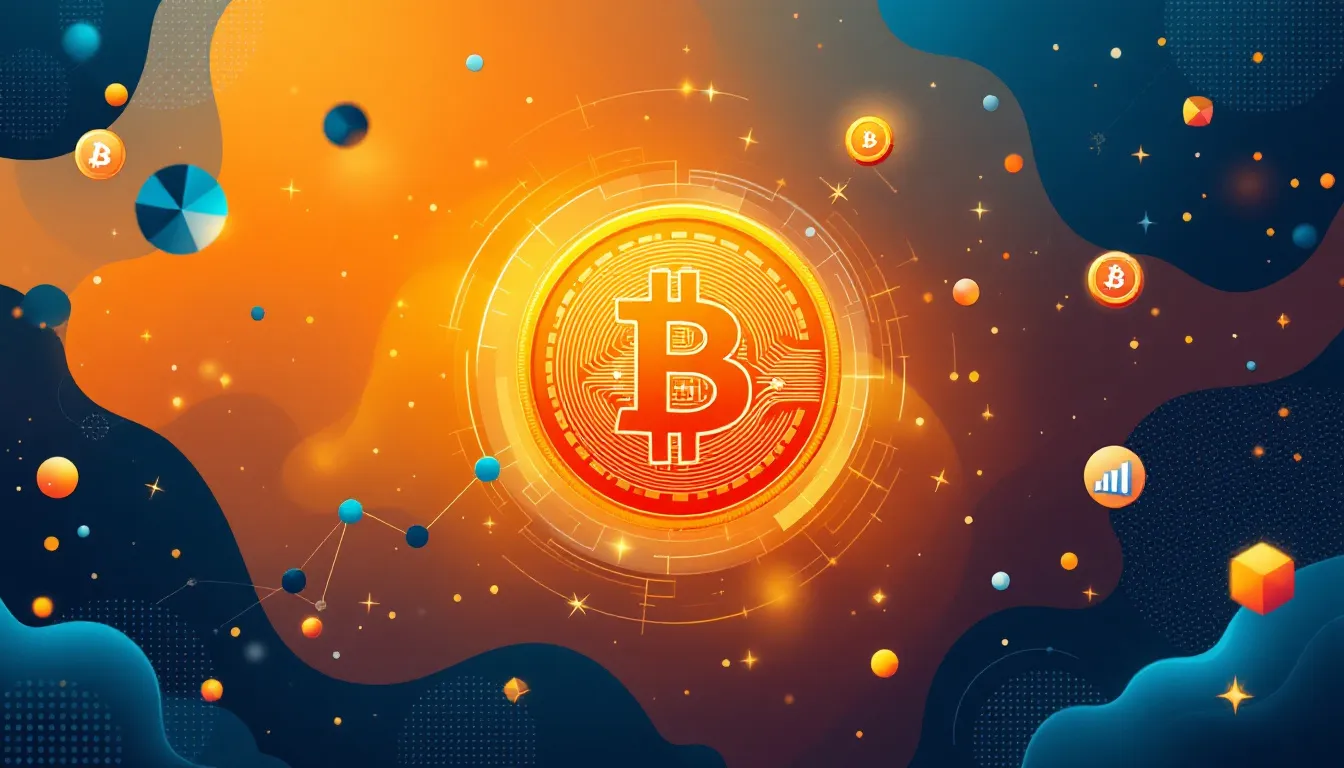 Ilustración conceptual de estrategia corporativa de acumulación de bitcoin