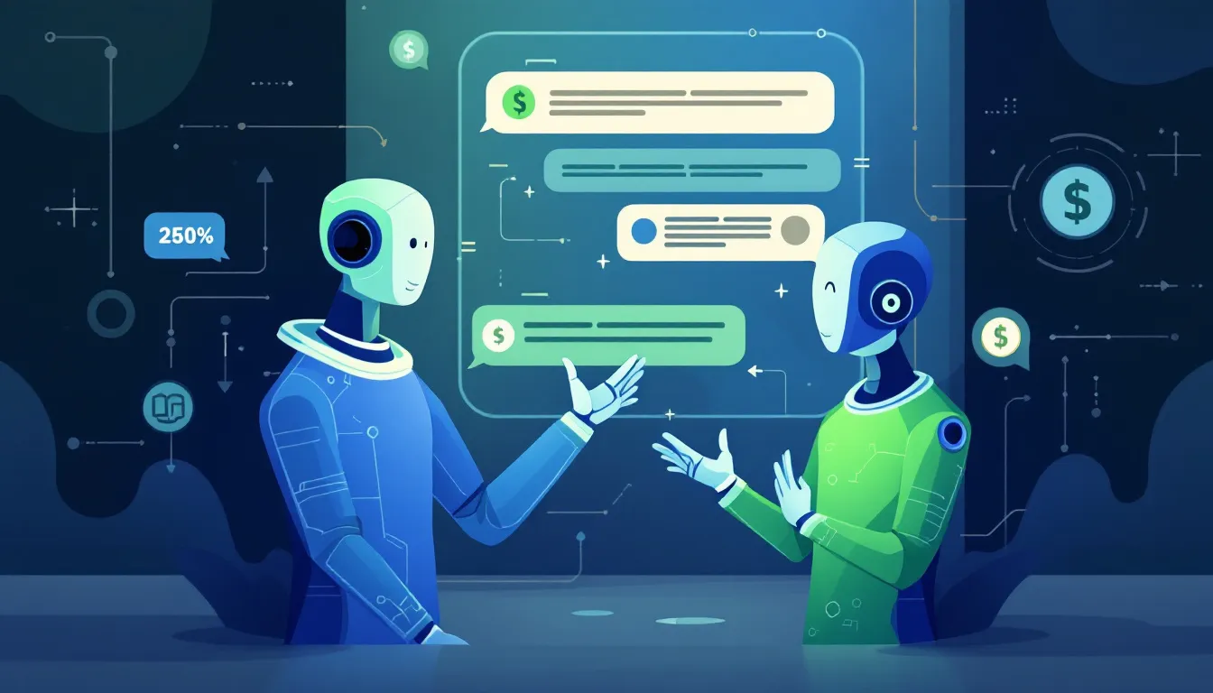 Ilustración conceptual de comercio agéntico con IA y transacciones mediante stablecoins