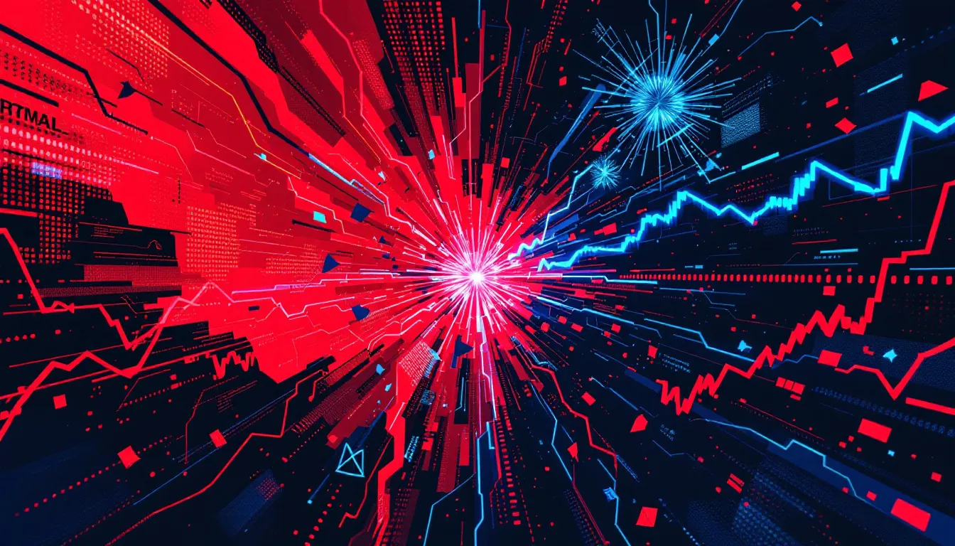 Ilustración conceptual de ataque a oráculo blockchain con flujos de datos comprometidos